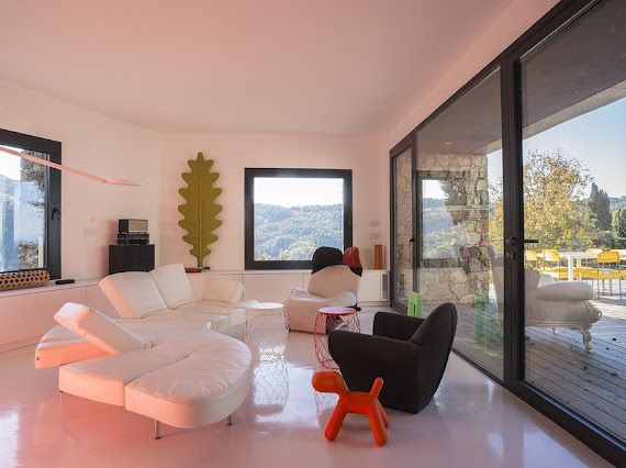 Living room with designer furniture